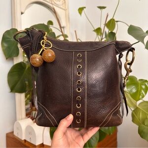 Y2K Coach Brown Leather Shoulder Bag/crossbody (charm not included)